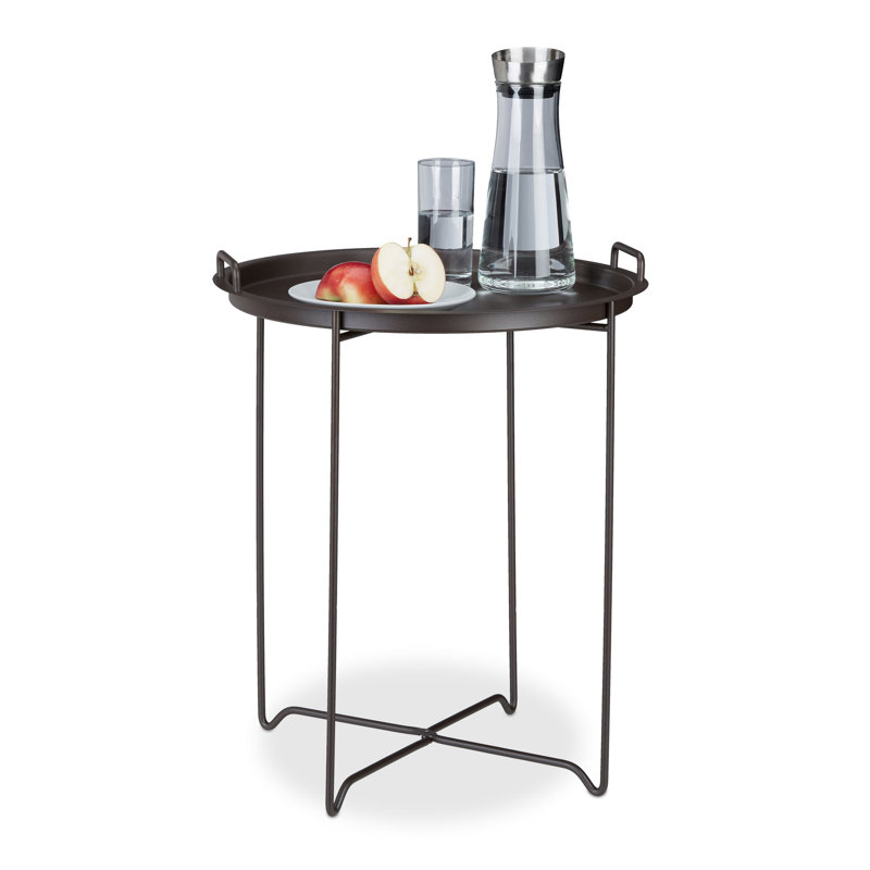 Relaxdays Round Metal Folding Tray Table & Reviews Wayfair.co.uk
